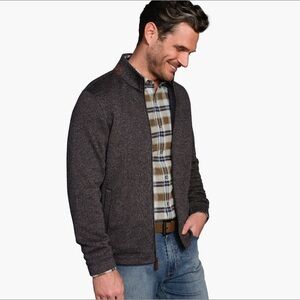 Johnston & Murphy Marled Ribbed Full Zip Jacket